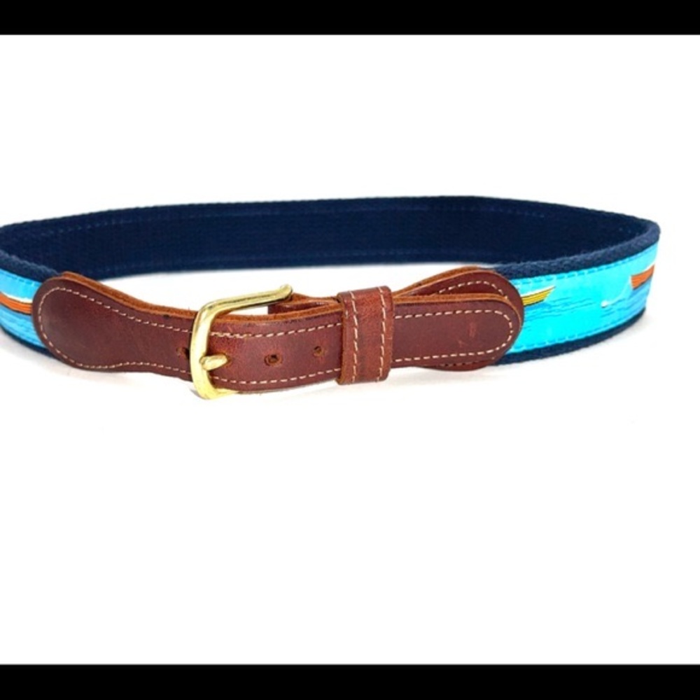 Preston Belt Boys Nautical Boats Blue/Turquoise Size 22 Made In USA